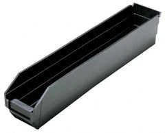 Quantum Storage - 23-5/8" Deep, Black Polypropylene Hopper Shelf Bin - 4" High x 4-1/8" Wide x 23-5/8" Long - A1 Tooling