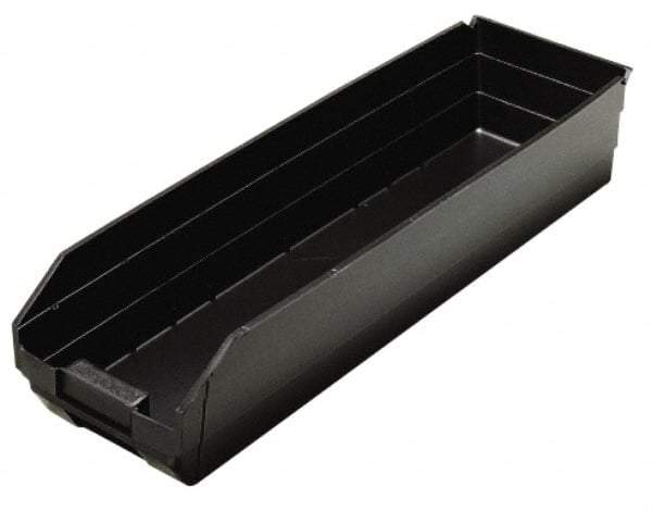 Quantum Storage - 23-5/8" Deep, Black Polypropylene Hopper Shelf Bin - 4" High x 6-5/8" Wide x 23-5/8" Long - A1 Tooling