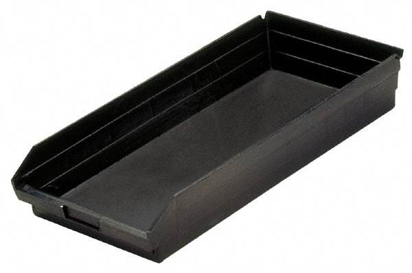 Quantum Storage - 23-5/8" Deep, Black Polypropylene Hopper Shelf Bin - 4" High x 11-1/8" Wide x 23-5/8" Long - A1 Tooling