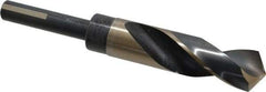 Triumph Twist Drill - 59/64" Drill, 118° Point, High Speed Steel Silver Deming & Reduced Shank Drill Bit - Oxide Finish, 6" OAL, Flats on Shank, 3" Flute Length, Right Hand Cut, Split Point, Spiral Flute, Regular Spiral - A1 Tooling