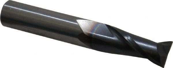 OSG - 7/16", 1" LOC, 7/16" Shank Diam, 2-3/4" OAL, 2 Flute, Solid Carbide Square End Mill - Single End, TiAlN Finish, Spiral Flute, 30° Helix, Centercutting, Right Hand Cut, Right Hand Flute, Series 402 - A1 Tooling