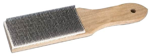 Weiler - 3/4" Trim Length Steel Brush - 4" Brush Length, 8-1/4" OAL, 1/4" Trim Length, Wood Straight Handle - A1 Tooling