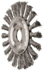 Value Collection - 5" OD, 7/8" Arbor Hole, Knotted Steel Wheel Brush - 1/2" Face Width, 1-1/8" Trim Length, 0.008" Filament Diam, 10,000 RPM - A1 Tooling