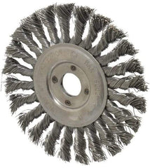 Value Collection - 6" OD, 7/8" Arbor Hole, Knotted Steel Wheel Brush - 1/2" Face Width, 1-1/2" Trim Length, 0.012" Filament Diam, 9,000 RPM - A1 Tooling