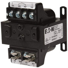 Eaton Cutler-Hammer - 1 Phase, 0.1 kVA, Control Transformer - 2 Input, 1 Output Winding, 50/60 Hz, 3-3/8 Inch Deep x 2-7/8 Inch High, 131°F Temp Rise - A1 Tooling