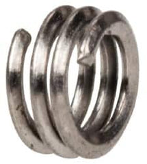 Heli-Coil - #2-56 UNC, 0.086" OAL, Free Running Helical Insert - 3 Free Coils, Tangless, 304 Stainless Steel, Bright Finish, 1D Insert Length - Exact Industrial Supply