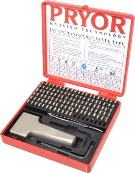 Pryor - 112 Piece, 3/32 Inch Character, Hardened Steel Type Set - 12 Character Capacity - A1 Tooling