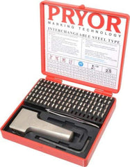 Pryor - 112 Piece, 3/32 Inch Character, Hardened Steel Type Set - 12 Character Capacity - A1 Tooling