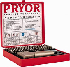 Pryor - 112 Piece, 1/8 Inch Character, Hardened Steel Type Set - 9 Character Capacity - A1 Tooling