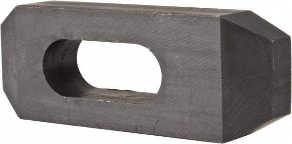 Value Collection - 5/8" Stud, Heat Treated Steel, Plain Strap Clamp - 1.772" Travel, 4" OAL x 1-1/2" Wide x 3/4" High, Black Oxide, Tapered Nose - A1 Tooling