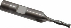 RobbJack - 9/64", 1/2" LOC, 3/8" Shank Diam, 2-1/2" OAL, 2 Flute, Solid Carbide Square End Mill - Single End, Uncoated, Spiral Flute, 30° Helix, Centercutting, Right Hand Cut, Right Hand Flute, Series T12-203 - A1 Tooling