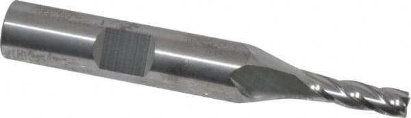 RobbJack - 11/64", 9/16" LOC, 3/8" Shank Diam, 2-1/2" OAL, 4 Flute, Solid Carbide Square End Mill - Single End, Uncoated, Spiral Flute, 30° Helix, Centercutting, Right Hand Cut, Right Hand Flute, Series T12-405 - A1 Tooling