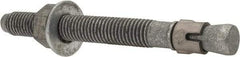 Made in USA - 5/8" Diam, 5/8" Drill, 6" OAL, Wedge Expansion Concrete Anchor - Grade 5 Steel, Galvanized Finish, Hex Nut Head, Hex Drive, 4-1/8" Thread Length - A1 Tooling