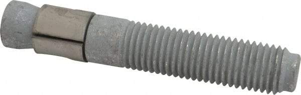 Made in USA - 1" Diam, 1" Drill, 6" OAL, 1-1/8" Min Embedment Wedge Expansion Concrete Anchor - Grade 5 Steel, Galvanized Finish, Hex Nut Head, Hex Drive, 3-1/8" Thread Length - A1 Tooling