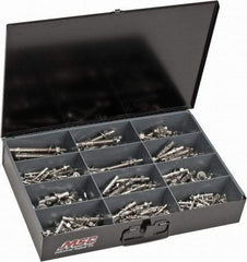 Value Collection - 290 Piece, 1/4 to 1/2" Screw, Stainless Steel Hex Drive Anchor Assortment - 1-3/4 to 5-1/2" Long - A1 Tooling