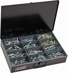 Value Collection - 684 Piece, 1/8 to 1/4" Screw, Steel Anchor Assortment - Zinc Plated - A1 Tooling