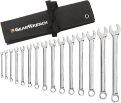 GearWrench - 15 Piece, 5/16" to 1-1/4", 12 Point Combination Wrench Set - Inch Measurement Standard, Chrome Finish, Comes in Roll - A1 Tooling