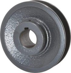 Browning - 1" Bore, 1-5/32 Long, 4" Outside Diam, Finished Bore Single Groove V Belt Sheave - 7/8" Wide, 3.6 Belt Pitch B, 3.2" Pitch Diam of 4L Belt - A1 Tooling