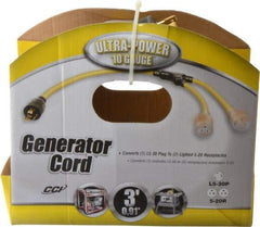 Southwire - 3 Conductors, 125 VAC, 20 Amp, 10 AWG, Generator Cord - For Use with NEMA Receptacles on Generators - A1 Tooling