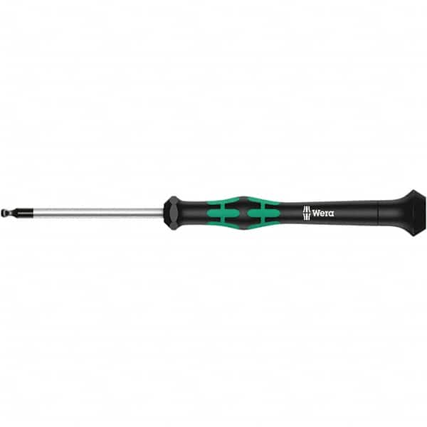 Wera - 2.5mm Hex Ball End Driver - 2-3/8" Bade Length, Multi Handle, 305mm OAL - A1 Tooling