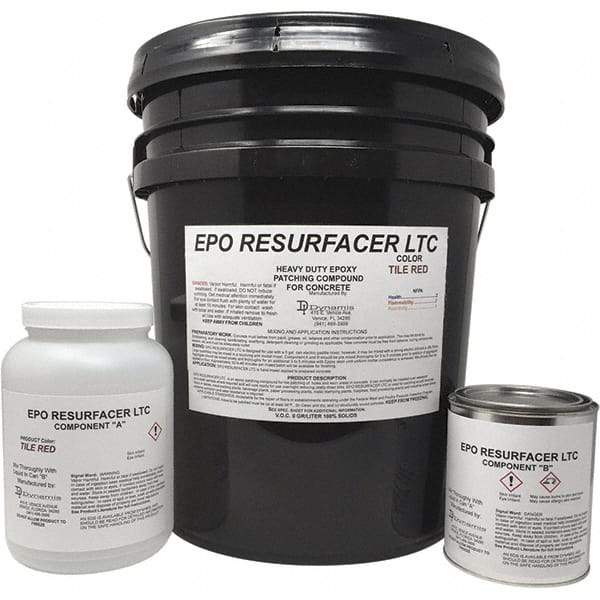 Made in USA - 50 Lb Concrete Repair/Resurfacing - Tile Red, 25 Sq Ft Coverage, Epoxy Resin - A1 Tooling