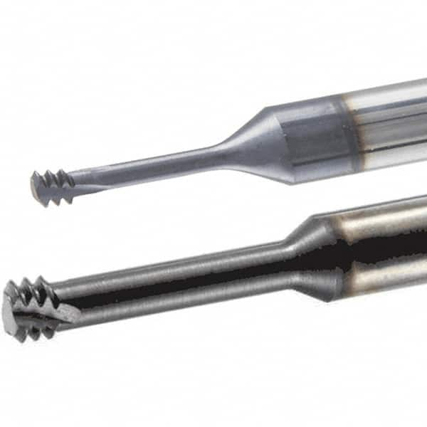 Iscar - M12x1.75 ISO, 0.354" Cutting Diam, 3 Flute, Solid Carbide Helical Flute Thread Mill - Internal Thread, 1.02" LOC, 3" OAL, 3/8" Shank Diam - A1 Tooling