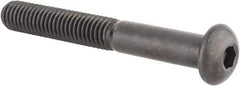 Made in USA - 3/8-16 UNC Hex Socket Drive, Button Screw - Alloy Steel, Black Oxide Finish, Fully Threaded, 3" Length Under Head - A1 Tooling