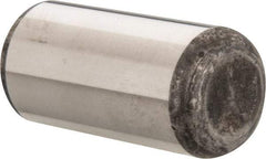 Made in USA - 1" Diam x 2" Pin Length Grade 8 Alloy Steel Standard Dowel Pin - Bright Finish, C 47-58 & C 60 (Surface) Hardness, 117,800 Lb (Single Shear), 235,600 Lb (Double Shear) Breaking Strength, 1 Beveled & 1 Rounded End - A1 Tooling