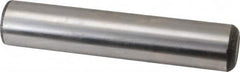 Made in USA - 1" Diam x 5" Pin Length Grade 8 Alloy Steel Standard Dowel Pin - Bright Finish, C 47-58 & C 60 (Surface) Hardness, 117,800 Lb (Single Shear), 235,600 Lb (Double Shear) Breaking Strength, 1 Beveled & 1 Rounded End - A1 Tooling