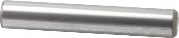 Made in USA - 1" Diam x 6" Pin Length Grade 8 Alloy Steel Standard Dowel Pin - Bright Finish, C 47-58 & C 60 (Surface) Hardness, 117,800 Lb (Single Shear), 235,600 Lb (Double Shear) Breaking Strength, 1 Beveled & 1 Rounded End - A1 Tooling