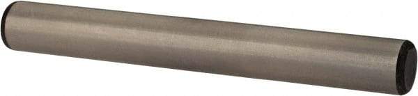 Made in USA - 3/8" Diam x 3" Pin Length Grade 8 Alloy Steel Standard Dowel Pin - Bright Finish, C 47-58 & C 60 (Surface) Hardness, 16,550 Lb (Single Shear), 33,100 Lb (Double Shear) Breaking Strength, 1 Beveled & 1 Rounded End - A1 Tooling