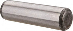 Made in USA - 7/16" Diam x 1-1/2" Pin Length Grade 8 Alloy Steel Standard Dowel Pin - Bright Finish, C 47-58 & C 60 (Surface) Hardness, 22,550 Lb (Single Shear), 45,100 Lb (Double Shear) Breaking Strength, 1 Beveled & 1 Rounded End - A1 Tooling