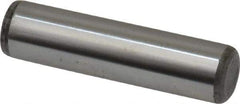 Made in USA - 7/16" Diam x 1-3/4" Pin Length Grade 8 Alloy Steel Standard Dowel Pin - Bright Finish, C 47-58 & C 60 (Surface) Hardness, 22,550 Lb (Single Shear), 45,100 Lb (Double Shear) Breaking Strength, 1 Beveled & 1 Rounded End - A1 Tooling