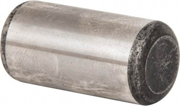 Made in USA - 1/2" Diam x 1" Pin Length Grade 8 Alloy Steel Standard Dowel Pin - Bright Finish, C 47-58 & C 60 (Surface) Hardness, 29,450 Lb (Single Shear), 58,900 Lb (Double Shear) Breaking Strength, 1 Beveled & 1 Rounded End - A1 Tooling