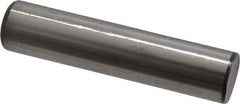 Made in USA - 1/2" Diam x 2-1/4" Pin Length Grade 8 Alloy Steel Standard Dowel Pin - Bright Finish, C 47-58 & C 60 (Surface) Hardness, 29,450 Lb (Single Shear), 58,900 Lb (Double Shear) Breaking Strength, 1 Beveled & 1 Rounded End - A1 Tooling