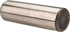 Made in USA - 5/8" Diam x 2" Pin Length Grade 8 Alloy Steel Standard Dowel Pin - Bright Finish, C 47-58 & C 60 (Surface) Hardness, 46,000 Lb (Single Shear), 92,000 Lb (Double Shear) Breaking Strength, 1 Beveled & 1 Rounded End - A1 Tooling