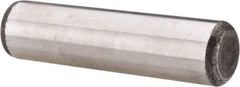 Made in USA - 5/8" Diam x 2-1/2" Pin Length Grade 8 Alloy Steel Standard Dowel Pin - Bright Finish, C 47-58 & C 60 (Surface) Hardness, 46,000 Lb (Single Shear), 92,000 Lb (Double Shear) Breaking Strength, 1 Beveled & 1 Rounded End - A1 Tooling