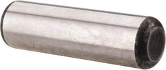 Made in USA - 3/4" Diam x 2-1/2" Pin Length Grade 8 Alloy Steel Standard Dowel Pin - Bright Finish, C 47-58 & C 60 (Surface) Hardness, 132,400 Lb (Double Shear), 66,200 Lb (Single Shear) Breaking Strength, 1 Beveled & 1 Rounded End - A1 Tooling