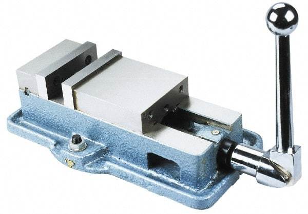 Interstate - 6" Jaw Width, 7-1/2" Jaw Opening Capacity, Horizontal Stationary Machine Vise - Manual Operation, 7,875 Lb Capacity, 1 Station, 17.2" Long x 4.93" High x 1-1/2" Deep, 1-1/2" Jaw Height, Cast Iron - A1 Tooling