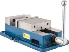 Interstate - 6" Jaw Width, 5-29/32" Jaw Opening Capacity, Horizontal Stationary Machine Vise - Manual Operation, 7,875 Lb Capacity, 1 Station, 16.85" Long x 4.72" High x 1-1/2" Deep, 1-1/2" Jaw Height, Cast Iron - A1 Tooling