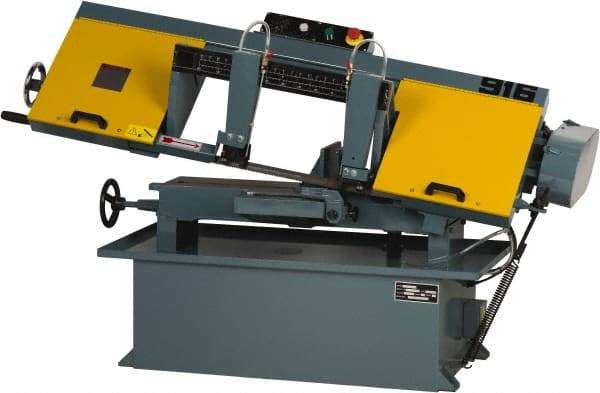 Enco - 9 x 16" Max Capacity, Manual Step Pulley Horizontal Bandsaw - 50, 125, 200 & 275 SFPM Blade Speed, 220 Volts, 45°, 1 hp, 1 Phase - A1 Tooling