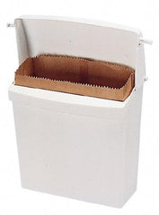 Rubbermaid - Plastic Feminine Hygiene Product Receptacle - 10-3/4" High x 12-1/2" Wide x 5-1/4" Deep, White - A1 Tooling