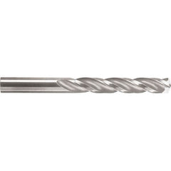 SGS - 5.1mm 150° Spiral Flute Solid Carbide Screw Machine Drill Bit - Bright Finish, Right Hand Cut, 26mm Flute Length, 62mm OAL, Standard Point, Straight Shank - A1 Tooling