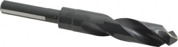 Chicago-Latrobe - 13/16" Drill, 118° Point, High Speed Steel Silver Deming & Reduced Shank Drill Bit - Oxide Finish, 6" OAL, Flats on Shank, 3-1/8" Flute Length, Right Hand Cut, Split Point, Spiral Flute, Regular Spiral - A1 Tooling