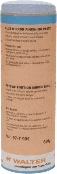 WALTER Surface Technologies - 5 oz Metal Polishing Compound - Compound Grade Ultra Fine, 2,000 Grit, Blue, For Mirror Finishing, Use on Metal - A1 Tooling