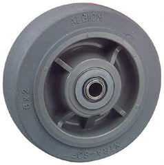 Albion - 8 Inch Diameter x 2 Inch Wide, Solid Rubber Caster Wheel - 675 Lb. Capacity, 2-3/16 Inch Hub Length, 1/2 Inch Axle Diameter, Roller Bearing - A1 Tooling