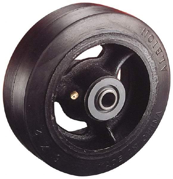 Albion - 5 Inch Diameter x 2 Inch Wide, Solid Rubber Caster Wheel - 400 Lb. Capacity, 2-3/16 Inch Hub Length, 1/2 Inch Axle Diameter, Roller Bearing - A1 Tooling