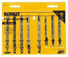 DeWALT - 8 Piece, 3" to 4" Long, 6 to 26 Teeth per Inch, Jig Saw Blade Set - T-Shank - A1 Tooling