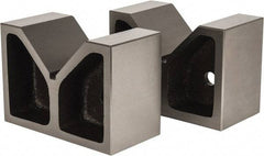 Value Collection - 4-1/2" Max Capacity, 90° Angle, Cast Iron V-Block - 8" Long x 4" Wide x 5-1/2" High, Sold as Matched Pair - A1 Tooling