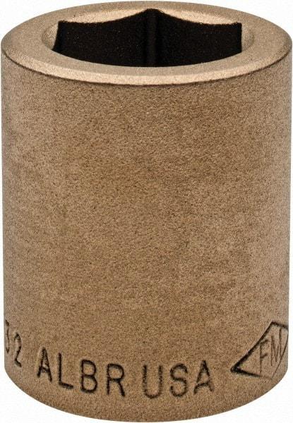 Ampco - 25/32", 1/2" Drive, Standard Hand Socket - 6 Points, 1-7/16" OAL, Aluminum Bronze - A1 Tooling